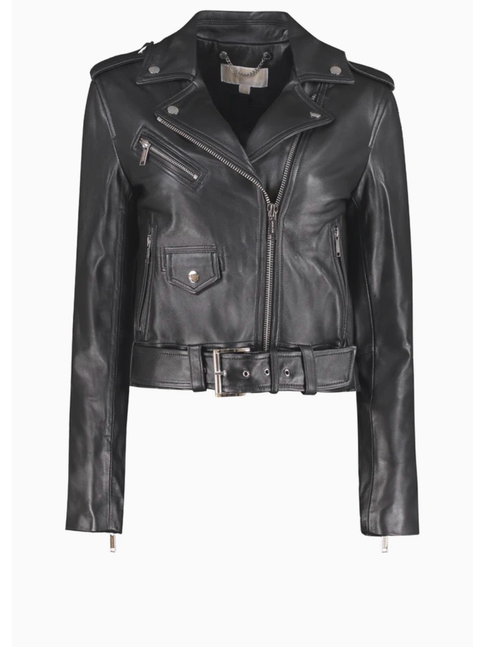 Michael Kors Black Leather Moto Motorcycle Jacket size Xs